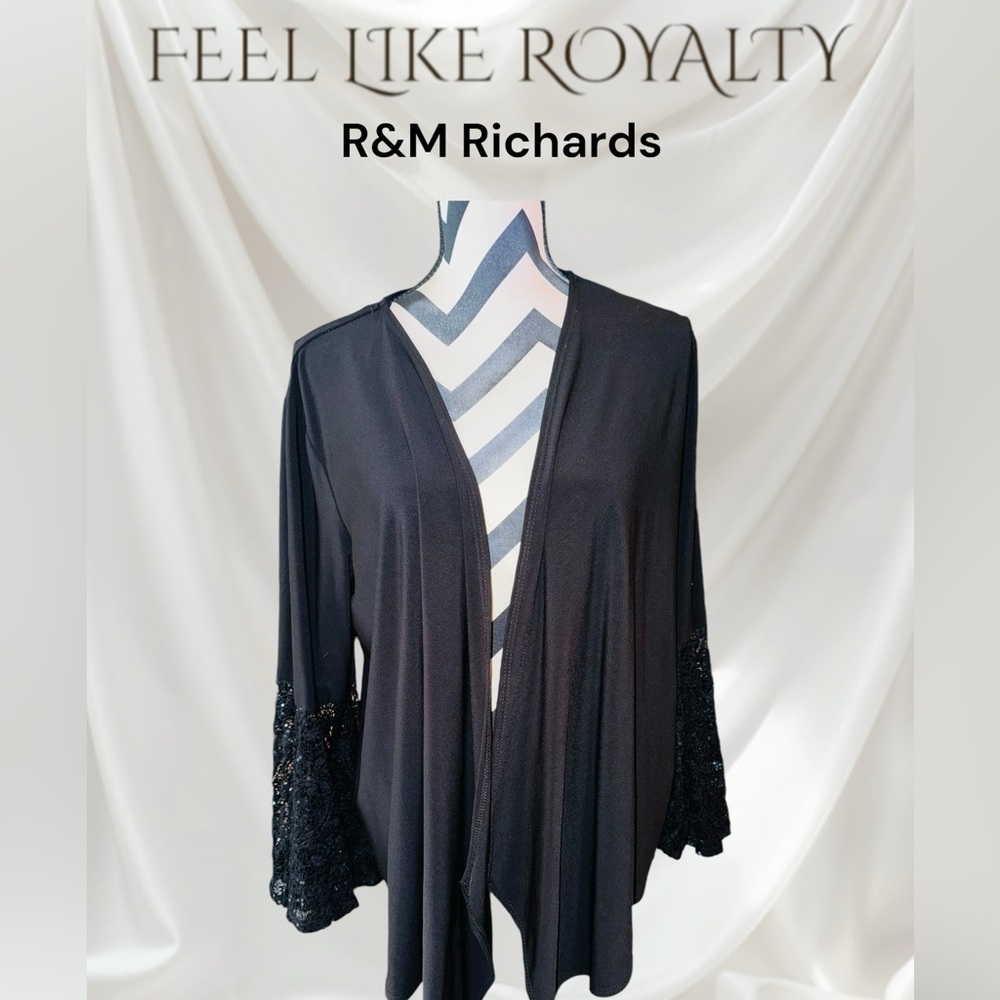 Pretty Women’s R&M Richards by Karen Kwong Bell Sleeve Duster Bling Size XL NWT